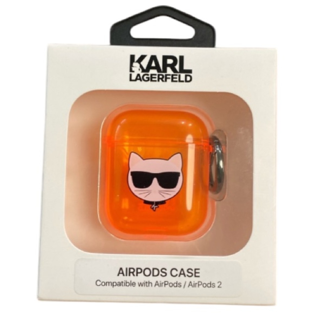 Karl Lagerfeld orange Karl kitty AirPods case NEW 🎄🎁
